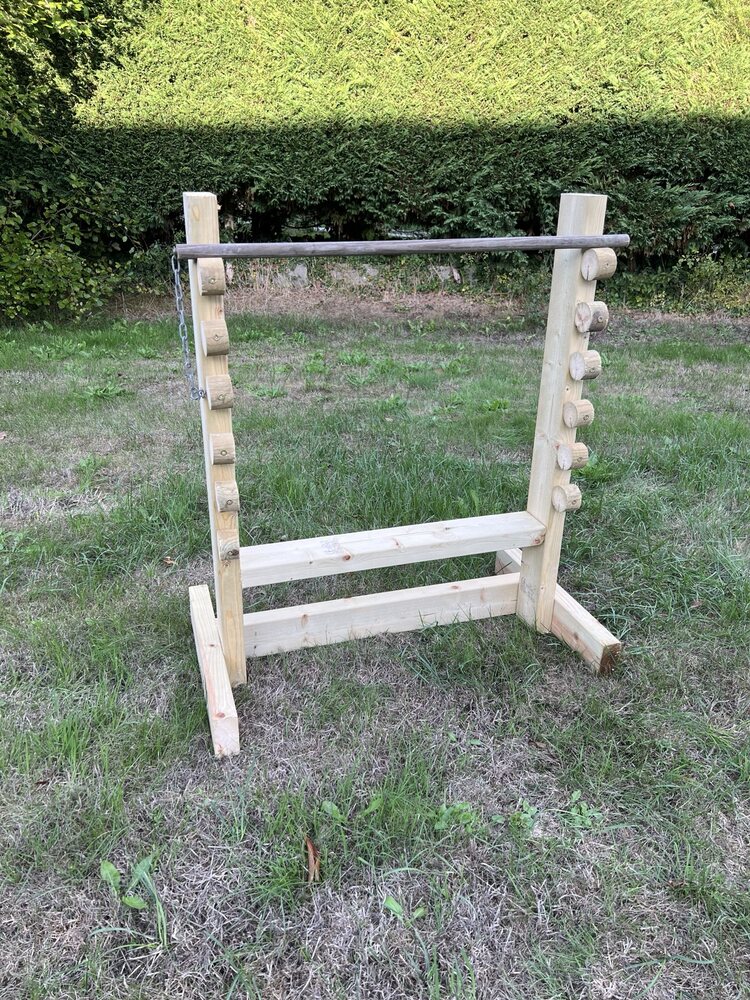 Adjustable handcrafted wooden high jump